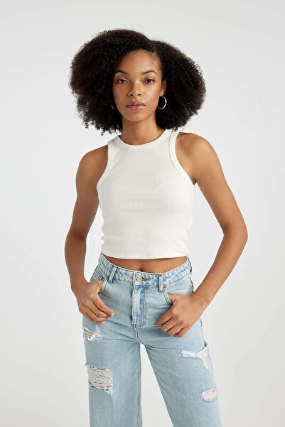 DeFacto Ženska majica bez rukava U0357az/wt32 prljavo bela