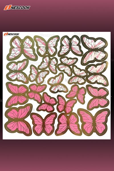 nescook Pink Butterfly Cake - 21 Butterfly Decor, Birthday Balloon Decoration