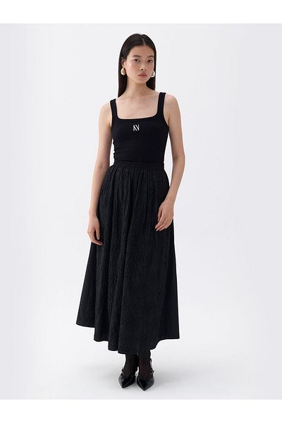 Nocturne Fusta maxi brodata cu margele