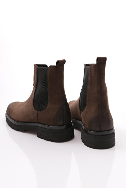 DGN Erkek Yanı Lastikli Bot Kahverengi Nubuk Hakiki Deri 710583616