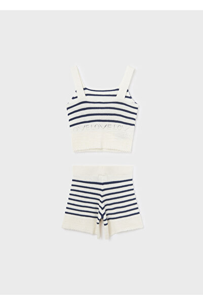 MAYORAL Female Child Knitwear Suspender Blouse Shorts Set of 2 6243