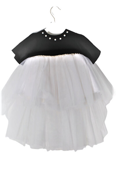 Genel Markalar KIZ BEBEK KADİFE İNCİLİ TÜL ETEKLİ ELBİSE