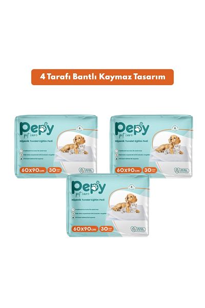 PEPY Non-Slip Hygienic Toilet Training Pad 60X90Cm 90 Pieces - 3 Packs