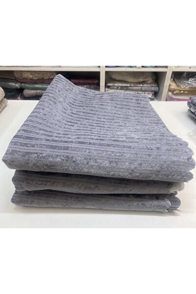 ceyizimdekor موديل جديد قطعتان من غطاء أريكة سرير مخملي مخطط باللون الرمادي ا...