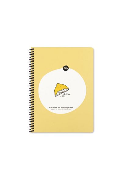KESKİN COLOR Sharp Color Feeling Things 16,5x22,5cm 80yp Lined Spiral Notebook - I'm Bored Now