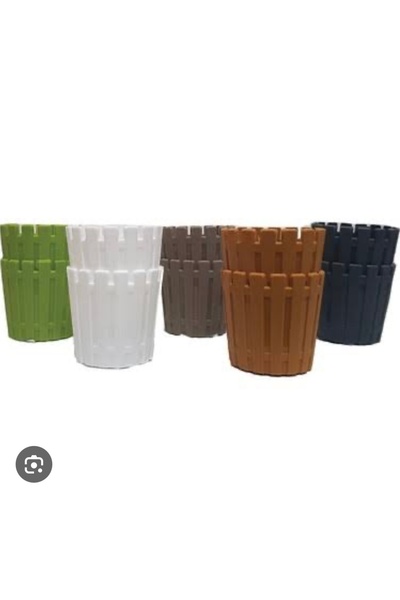 seazde 4 Adet Poliwork Akasya Saksı 14cm Beyazz 4 Adet