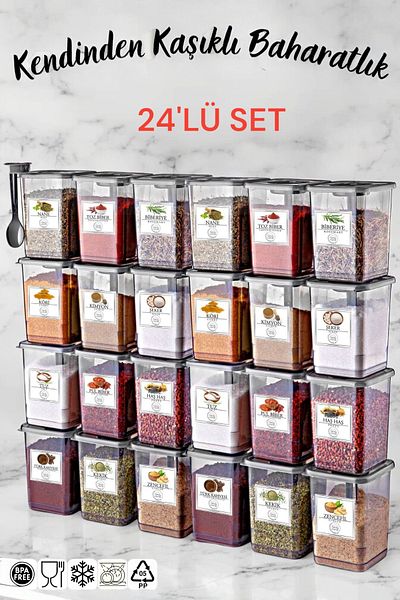 NY HOME 24-Piece Spice Bowl Set with Spoon