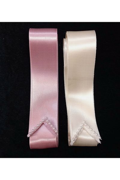 Hobigram Powder Cream Pearl Jewelry Ribbon Bride Groom Wedding Henna Night Material Jewelry Ribbon with Pearls