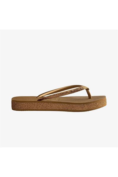 Havaianas شبشب برونزي لامع ذو سطح نحيف