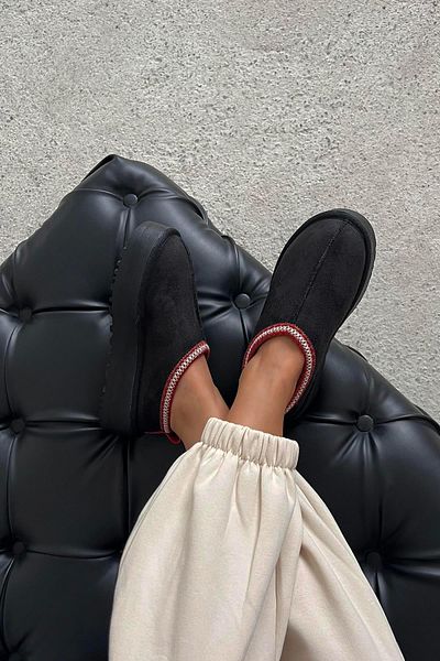 STRASWANS Belis Γυναικείες Παντόφλες Σπιτιού Flat Sole Μαύρες