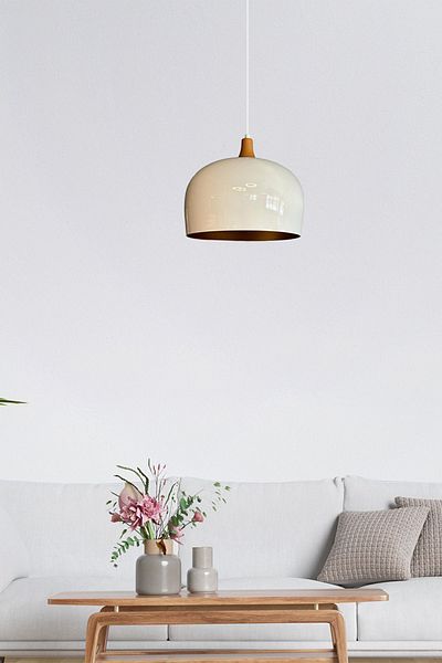 Bamyum White Metal Single Circle - Inverted Mushroom Headboard, Chandelier Living Room Kitchen Cafe Office Hotel Lamp Lighting