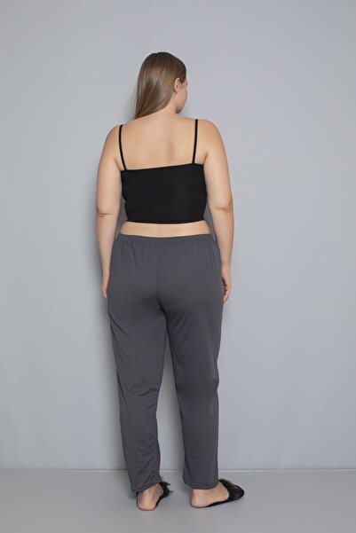 Orly More Plus Size Women's Cotton Elastic Waist Thin Fabric Pocketless Pajama Bottoms