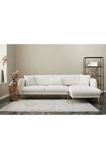 Rabi Simena Serisi Yataklı L Koltuk Krem Sağ