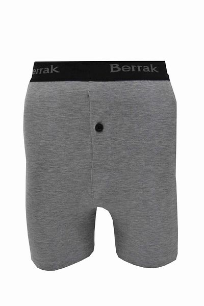 MYS GRUP TEKSTİL Ανδρικό σετ 5 γκρι ψηλόμεσο Lycra Boxer-Short-Σώβρακο - Μακρύ πόδι, Κουμπί-ΚΑΘΑΡΟ / 1059