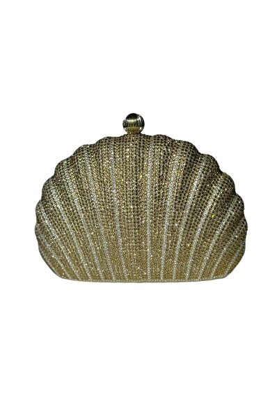 Glemix Rosalie Gold Stone Shell Μοντέλο Αλυσίδα με λουράκι με ανάγλυφη τσάντα...