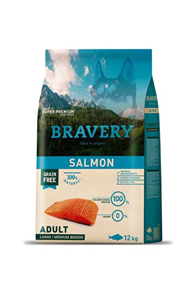 Bravery Adult Medium Large Somonlu Tahılsız Köpek Maması 12 Kg