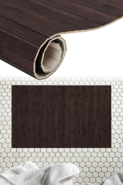 Binbirreyon Bambu Halı Banyo Paspası Kaydırmaz Özellikli Taban 50cmx120cm Koy...