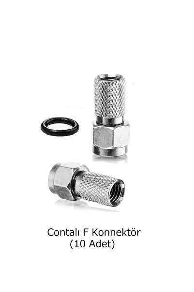 Vwin 10 Adet Contalı F Konnektör Geniş RG6/U6 Kalın Kablo Uyumlu Su Geçirmez ...