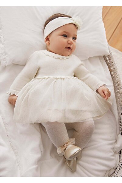 MAYORAL Kız Bebek Elbise BEYAZ