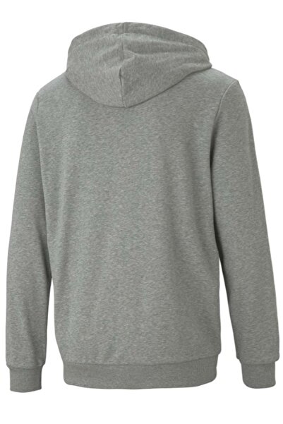 Puma ESS Small Logo FZ Hoodie TR 586704 Fermuarlı Erkek Kapüşonlu Sweatshirt GRİ