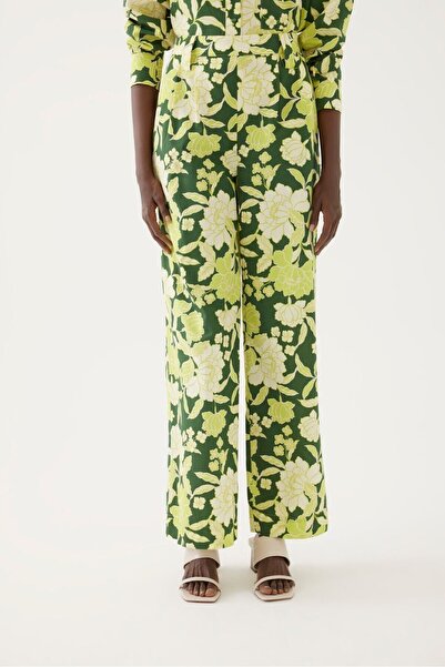 Exquise Green Floral Patterned Pants