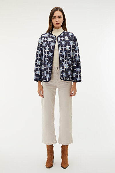 Mudo Quilted Coat Jacket with Printed Pocket