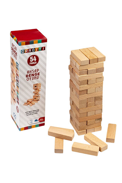 CA Games 54 Parça Eğlenceli Ahşap Denge Zeka Aile Oyunu