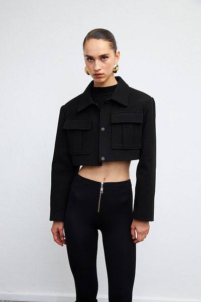VATKALI Gefütterte Crop-Jacke aus Kaschmir