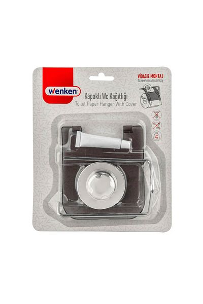 Piev Βάση χαρτιού τουαλέτας Wenken Screwless Ultra Strong Bonding Luxury Chrome Cover