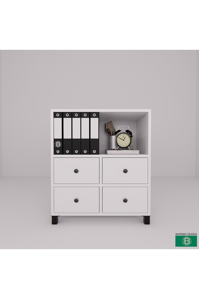 barisbo design Dosya Dolabı Ve Çok Amaçlı Dolap 4 Çekmeceli