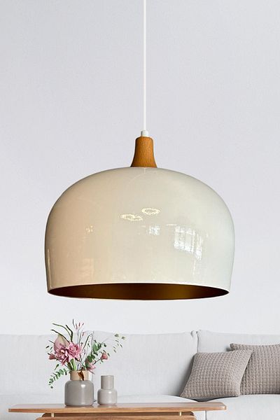 Bamyum White Metal Single Circle - Inverted Mushroom Headboard, Chandelier Living Room Kitchen Cafe Office Hotel Lamp Lighting