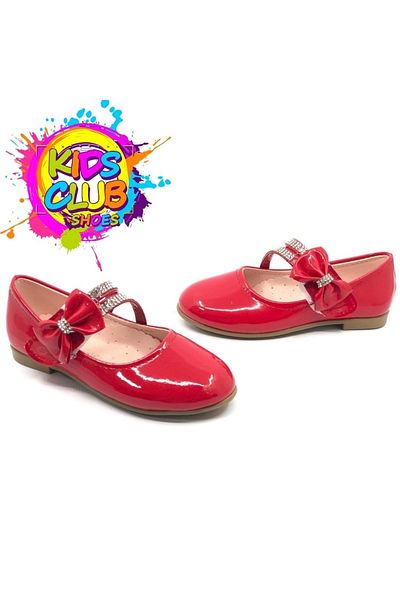 Kids Club Shoes 24-01 Model Fata Arc si balerini din piatra - ROSU
