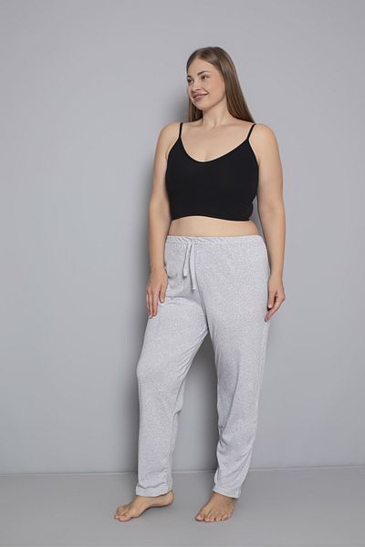 Orly More Plus Size Women's Cotton Elastic Waist Thin Fabric Pocketless Pajama Bottoms