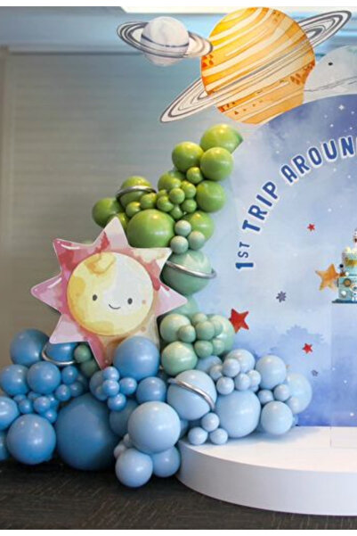 Çemrek Süs Parti Синьо-зелений набір повітряних кульок «Природа» 100 шт.