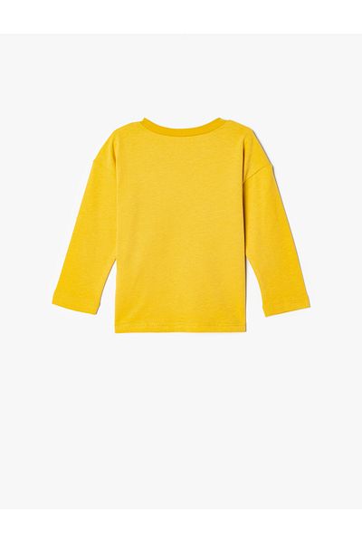 Koton Animals Printed Cotton Long Sleeve T-shirt - Crew Neck