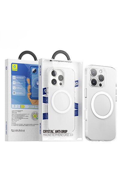 BLUEO غطاء هاتف شفاف مضاد للسقوط من الكريستال الشفاف المتوافق مع Iphone 16 Ma...