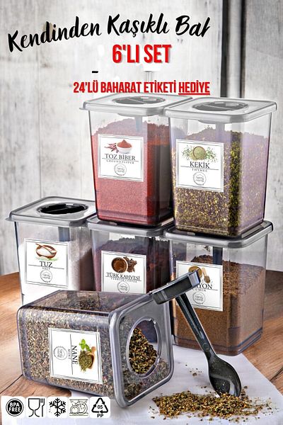 NY HOME 6-Piece Spice Bowl Set with Spoon