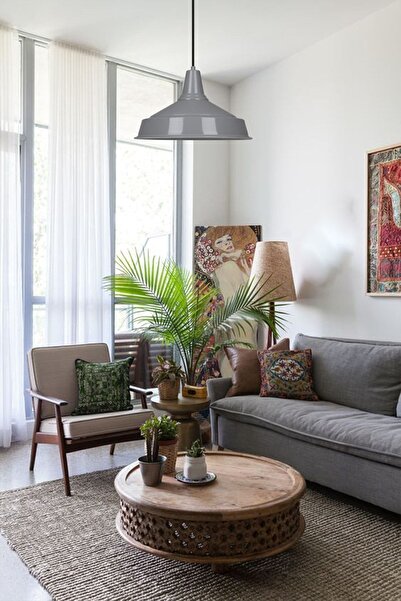 Bamyum Gri Asaletli Tekli Avize Retro Sarkıt Lamba Restoran Cafe Salon Bebek Genç Odası Avizeleri