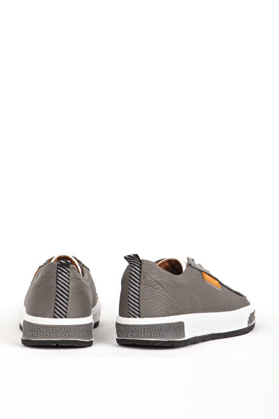 MARCOMEN Gray Genuine Leather Men's Sports Shoes - Lace-up, Comfortable Daily 15076