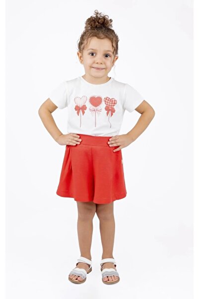 best kids Κοριτσίστικο σορτς με μοτίβο λουλουδιών ρόδι - Λεπτομέρεια με κουμπί 12179