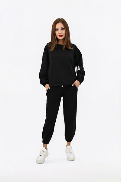 Koza Butik Γυναικείο Σετ Φόρμας με λαιμόκοψη με λεπτομέρεια αυτοκόλλητου 4162-25