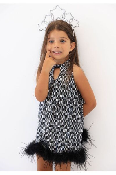 mon icone parlak gümüş elbise