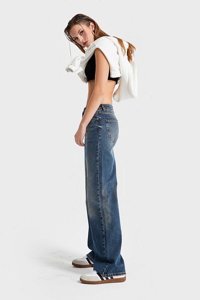 its basic Denim pentru femei de culoare închisă - 2w425 Straight Fit, 100% bumbac