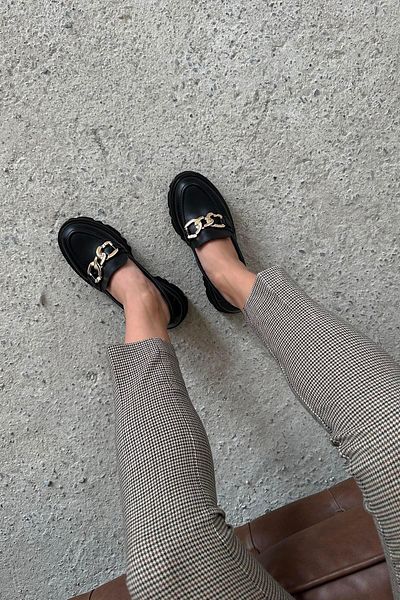 STRASWANS Simmi Women's Inside and Outside Genuine Leather Loafer Shoes Black