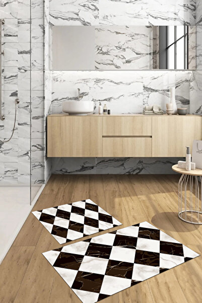 Napoli Home Σετ τουαλέτας μπάνιου με μοτίβο από μάρμαρο με ψηφιακή εκτύπωση π...