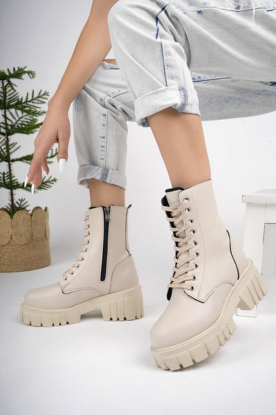 MUGGO Guaranteed Thick Sole - Zippered Lace up Women's Boots
