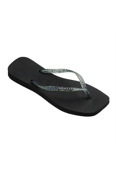 Havaianas Square Logo Black Slippers