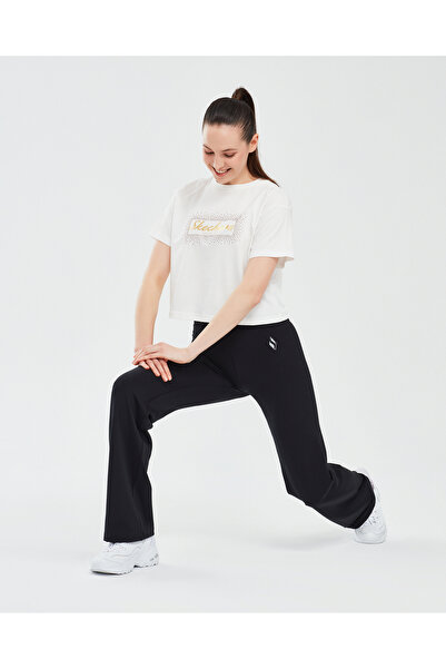 SKECHERS Γυναικείο μπλουζάκι με γραφικό σχέδιο με λαμπερό λογότυπο Λευκό μπλουζάκι S221460-102