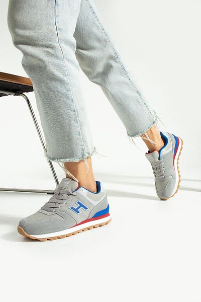 Hammer Jack Gray Genuine Leather Colombian Sax Women's Sneakers