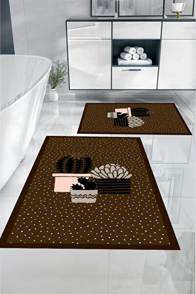 Napoli Home Set de toaletă pentru covoraș de baie, lavabil, imprimat digital,...